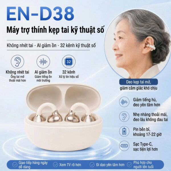 Máy Trợ Thính Kẹp Tai 32 Kênh Cao Cấp ENNO- EN-D38 - Ảnh 5